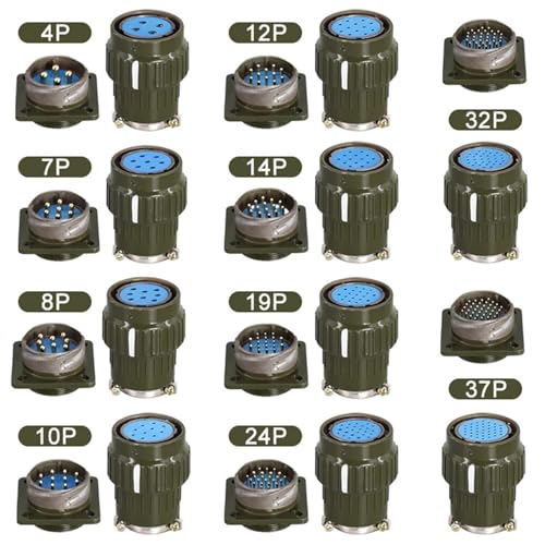 Conector Aviation Y28M 28mm Plug Socket 4-37 Pines miniatura 2