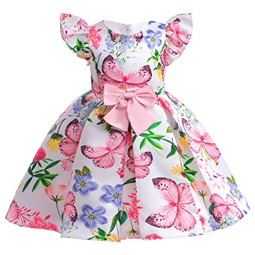 Vestido dulce de niña con mariposas para regalo de cumpleaños