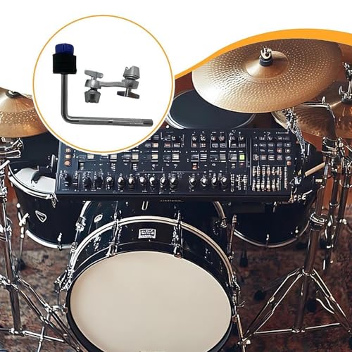 Abrazadera de montaje para platillo, brazo extensible para platillos, accesorios para batería, abrazadera ajustable en forma de L para partes de batería de alto rendimiento - Azul miniatura 3