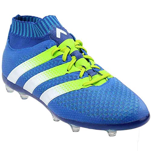 adidas Boys Ace 16.1 Primeknit Fg/Ag Soccer Athletic Cleats, Blue, 5