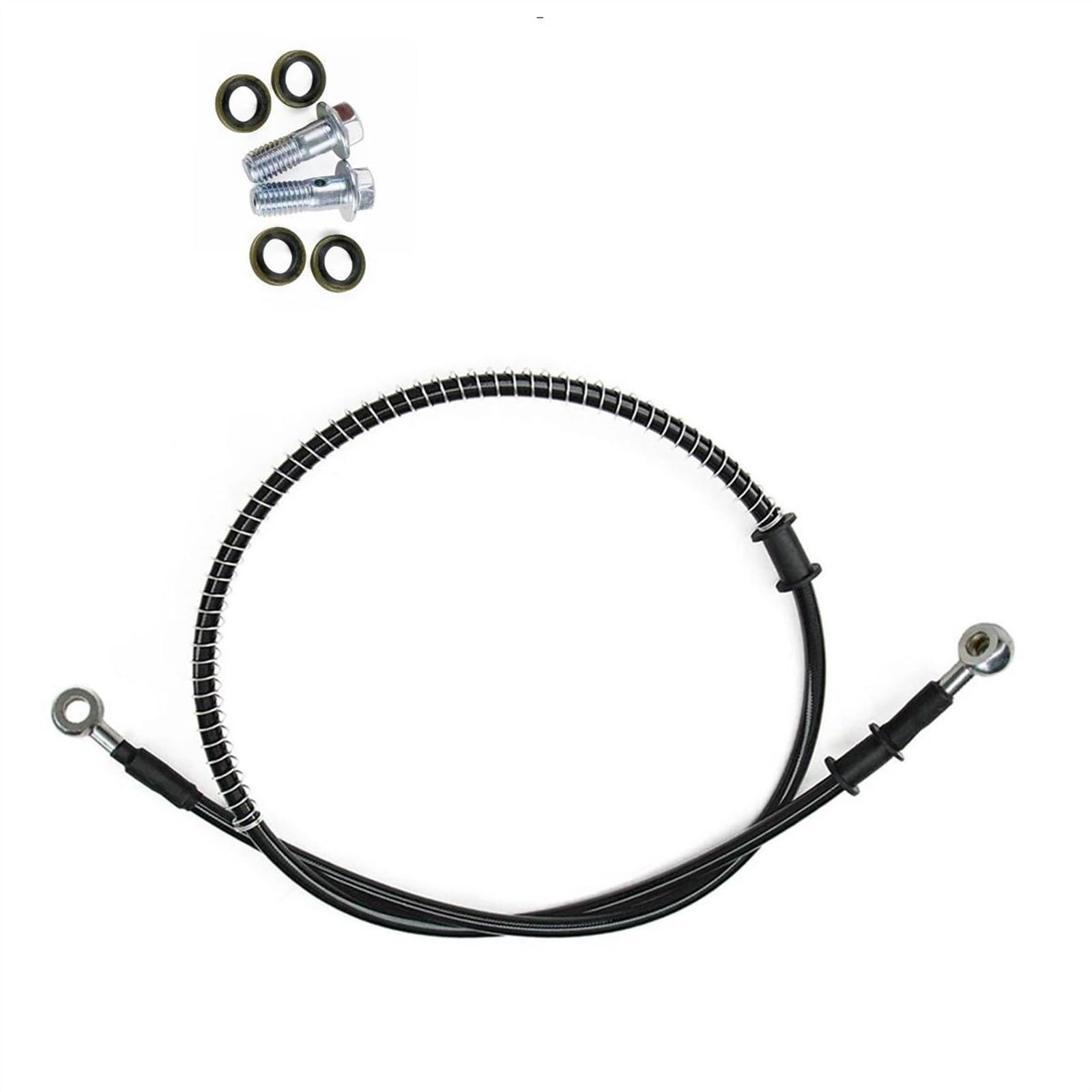 Ksxzw One Color Motorbike Part Motorcycle Braided Steel Hydraulic Brake Line Clutch Oil Hose Tube Pipe 400Mm-2300Mm M8 90° 28°(2000Mm)