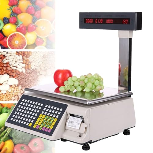 Báscula digital con impresora y pantalla doble 15kg miniatura 1