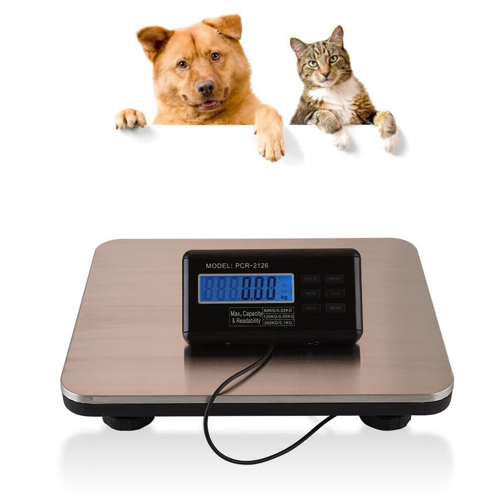 Hundewaage, 150 kg, LCD, digital, Packaging Scale Tierwaage, flach, Form Waage für Hunde, Tierkliniken, Postdienste