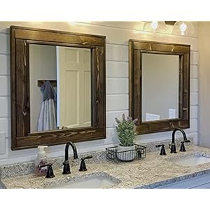 Herringbone Reclaimed Wood Framed Mirror Available in 5 Sizes and 20 Stain colors Shown in Dark Walnut Large Framed Mirror Wall Mirror Decorative Home Decor Accents
