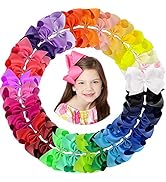 Oaoleer 30 Colors 6 Inch Hair Bows Clips Grosgrain Ribbon Bows Hair Alligator Clips Hair Barrette...