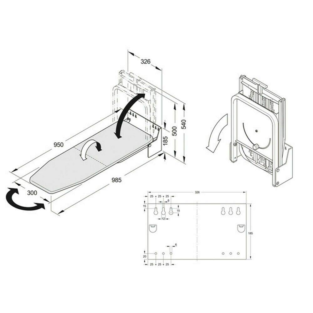Kaibrite WallMounted Space Saving Iron Board, Ironing Board with