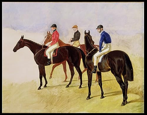 Trois chevaux de course tableau toile pour habiller un grand mur vide