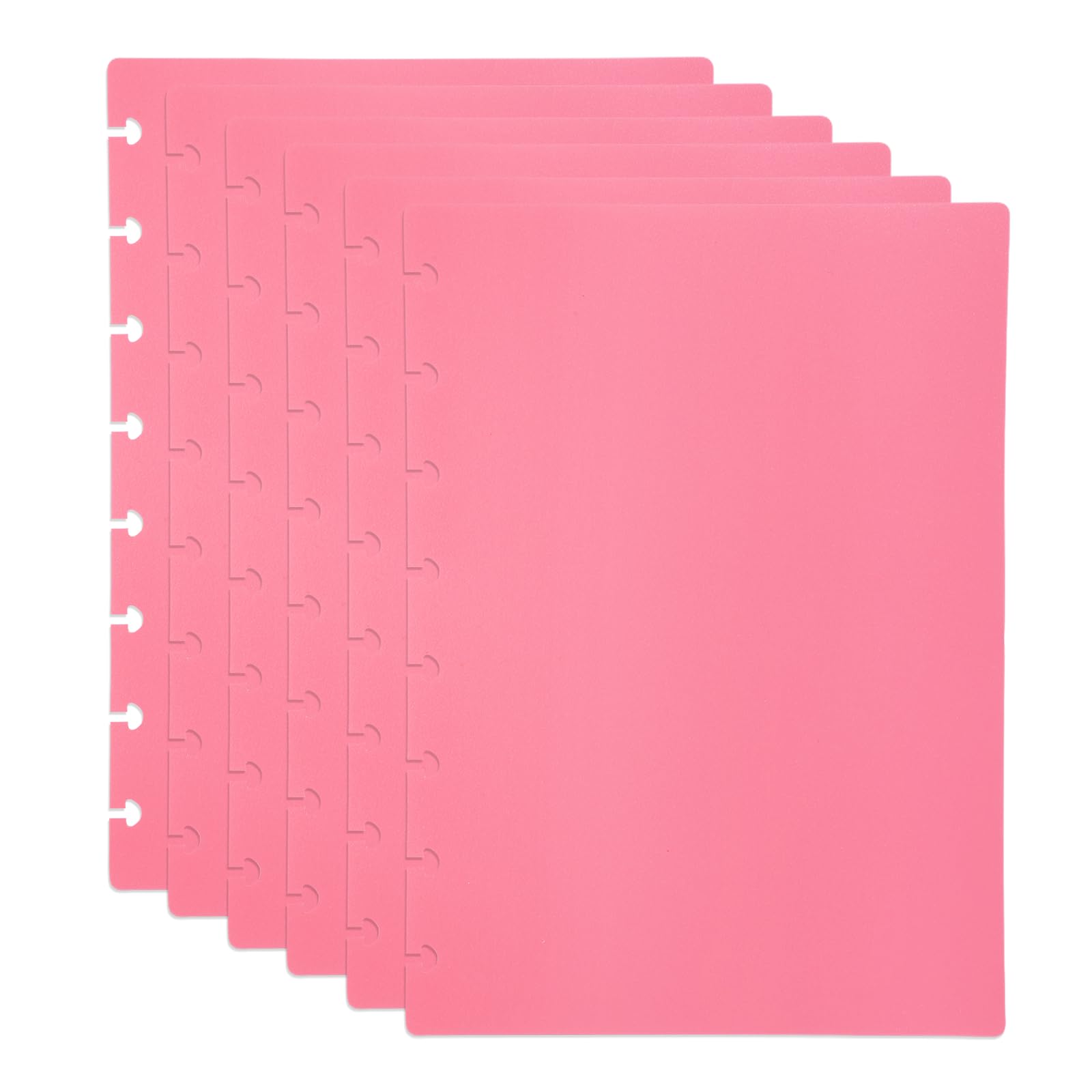PATIKIL 3 Set Discbound Notebook Cover, 8.5 x 6 A5 Letter Size PP Disc Planner Cover for Notebook Planner Office Product, Pink