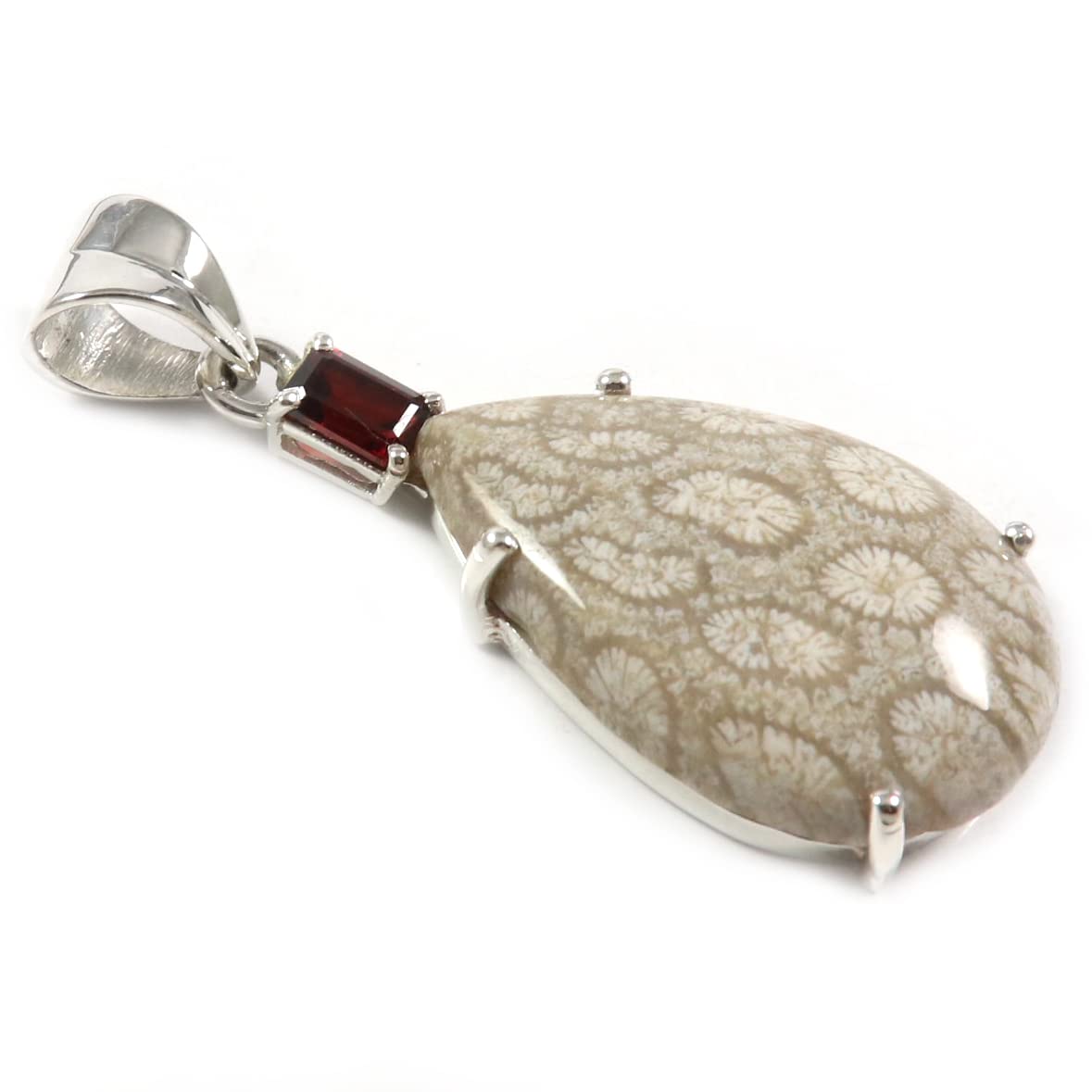 Goyal Impex Women Flower Jasper Natural Gemstone Solid 925 Sterling Silver Pendant Jewelry PP64