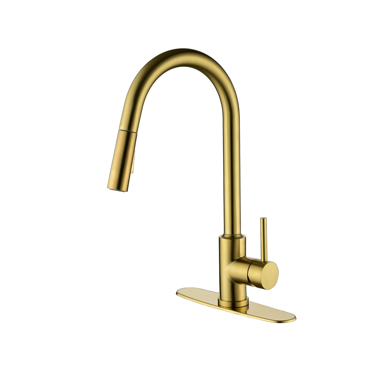 COSZWQDP Elegant Kitchen Faucet with Pull Down Sprayer for Effortless Living and Cleaning Brushed Gold Finish