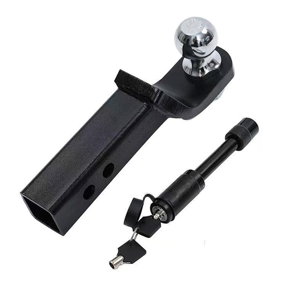 NEWFUN Adaptador de Enganche de Remolque rebajado 50 mm para vehículos estadounidenses, Bola de Enganche para automóviles, Furgonetas, Camiones y autocaravanas. (Tow Hook with Pin Lock)