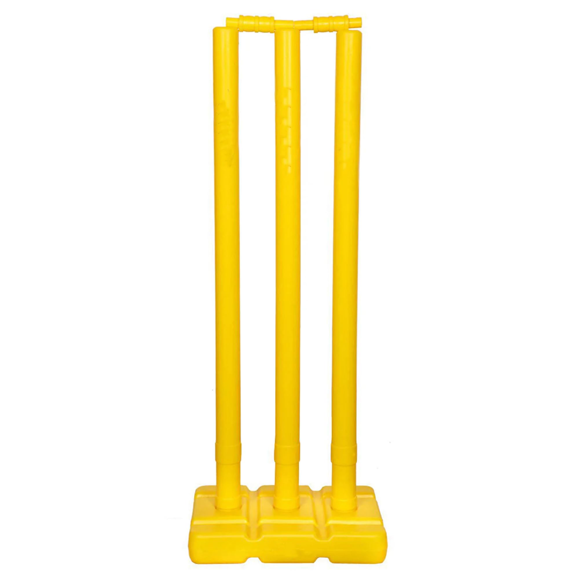 MDUD Premium Full‑Size Plastic Cricket Stump Set – 3 Stumps, 2 Bails & Robust Base – Durable PVC, Indoor & Outdoor-image-22