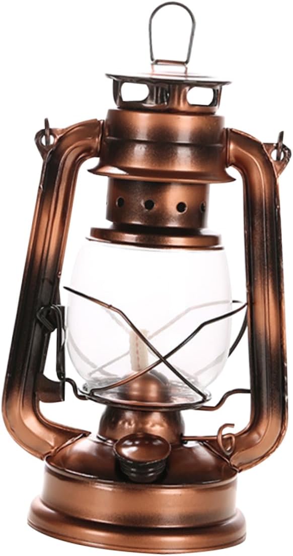 Mobestech 1pc Vintage Kerosene Lantern Retro Oil Lamp for Outdoor Camping Decorative Use Sturdy Iron Construction for Bars Pubs Gardens Creates Festive Atmosphere