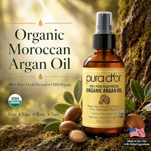 PURA D'OR USDA ORGANIC Moroccan Argan Oil Pure Cold-Pressed Hair & Skin 4oz - image 2