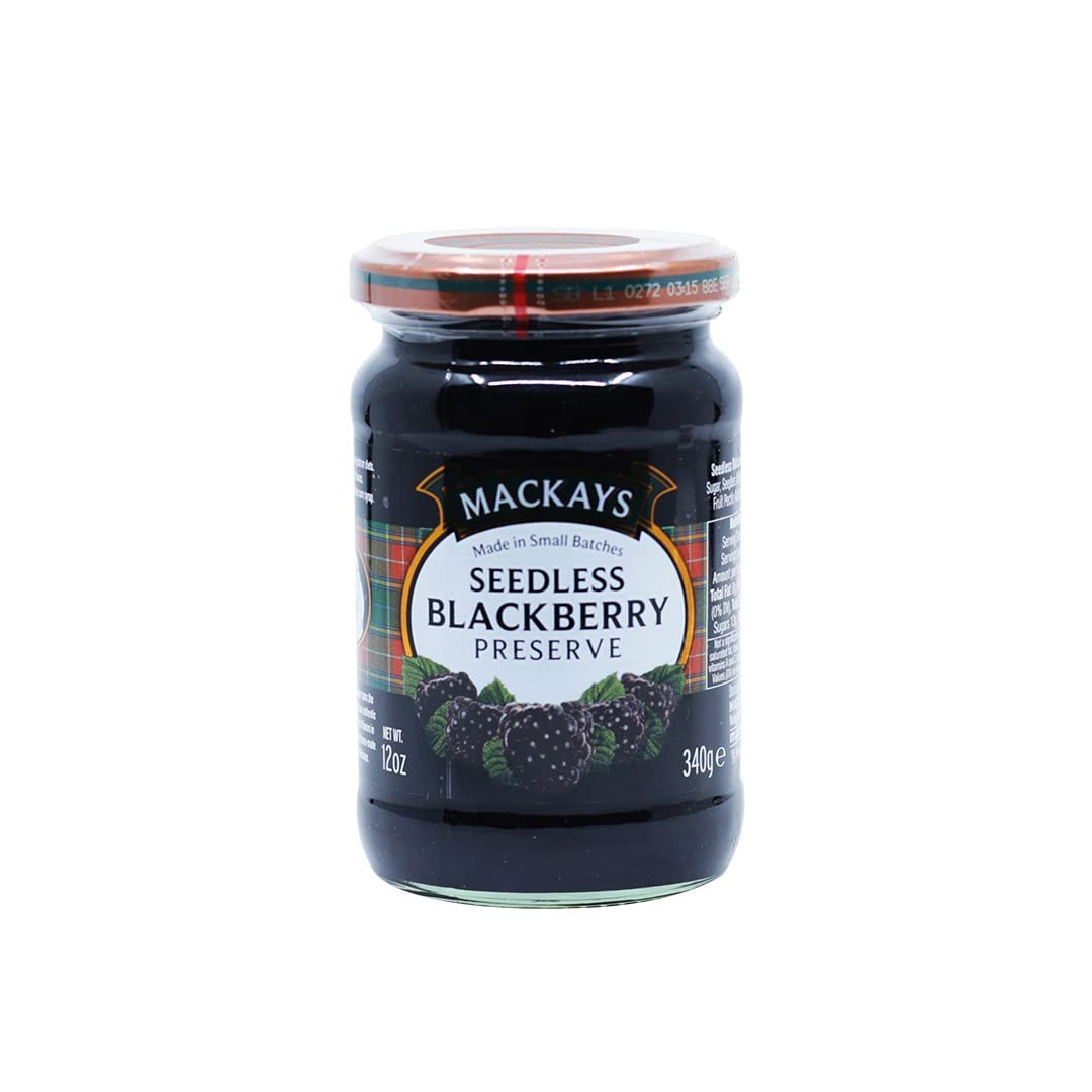 Mackays Seedless BlackBerry Preserve Jam for Bread | Made in Small Batches | Vegan | No Artificial Color and Flavor | Gluten Free | Natural Fruit Jam with Real Fruits - 340g (B09SLWR83P) Amazon Price History, Amazon Price Tracker
