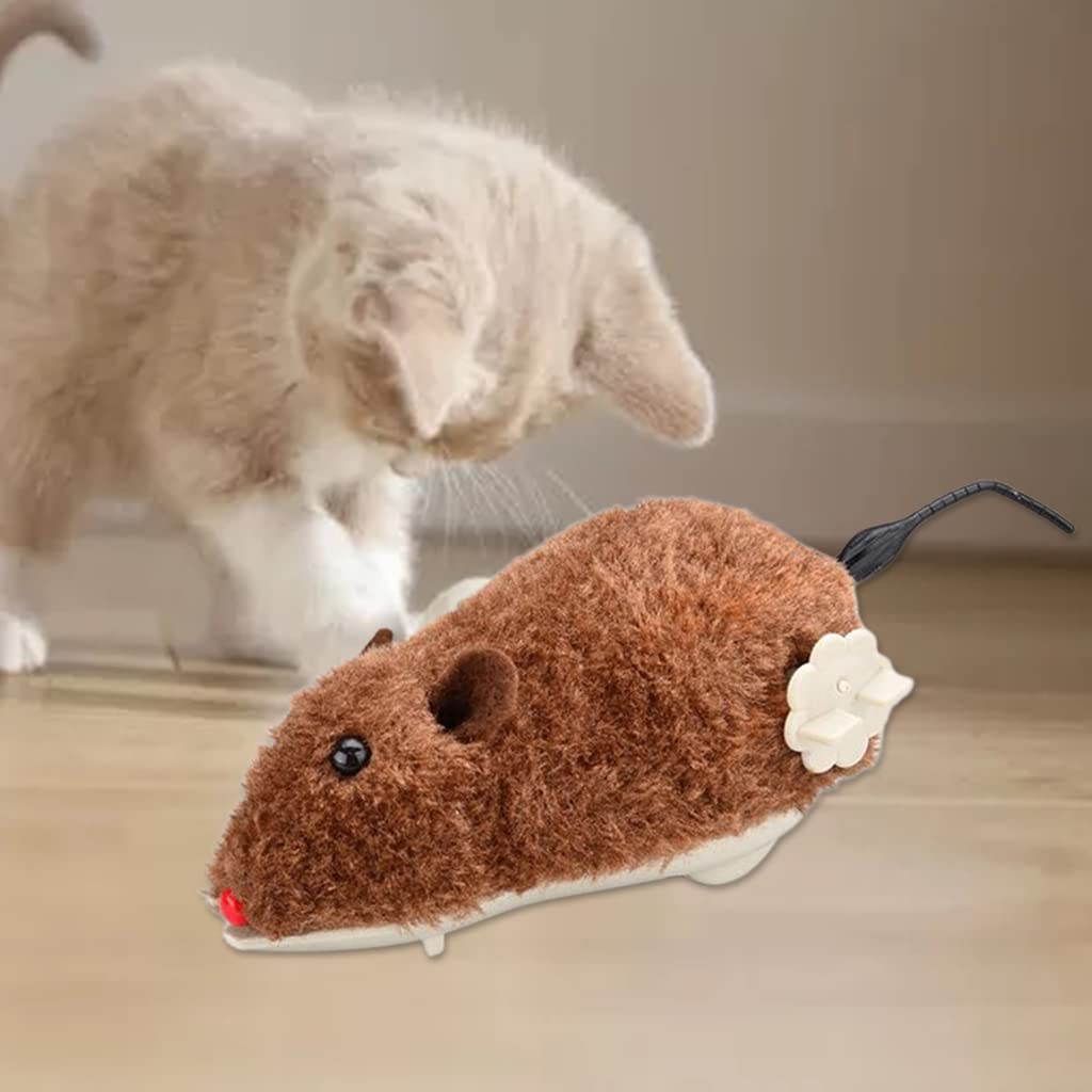 DLOULP for Creative for Cat Clockwork Spring Mouse Toy Mechanical Motion Rat for Cat Dog Playing Pets Interact