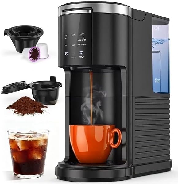 Kismile 2-in-1 Single Serve Coffee Pod & Ground Coffee Maker