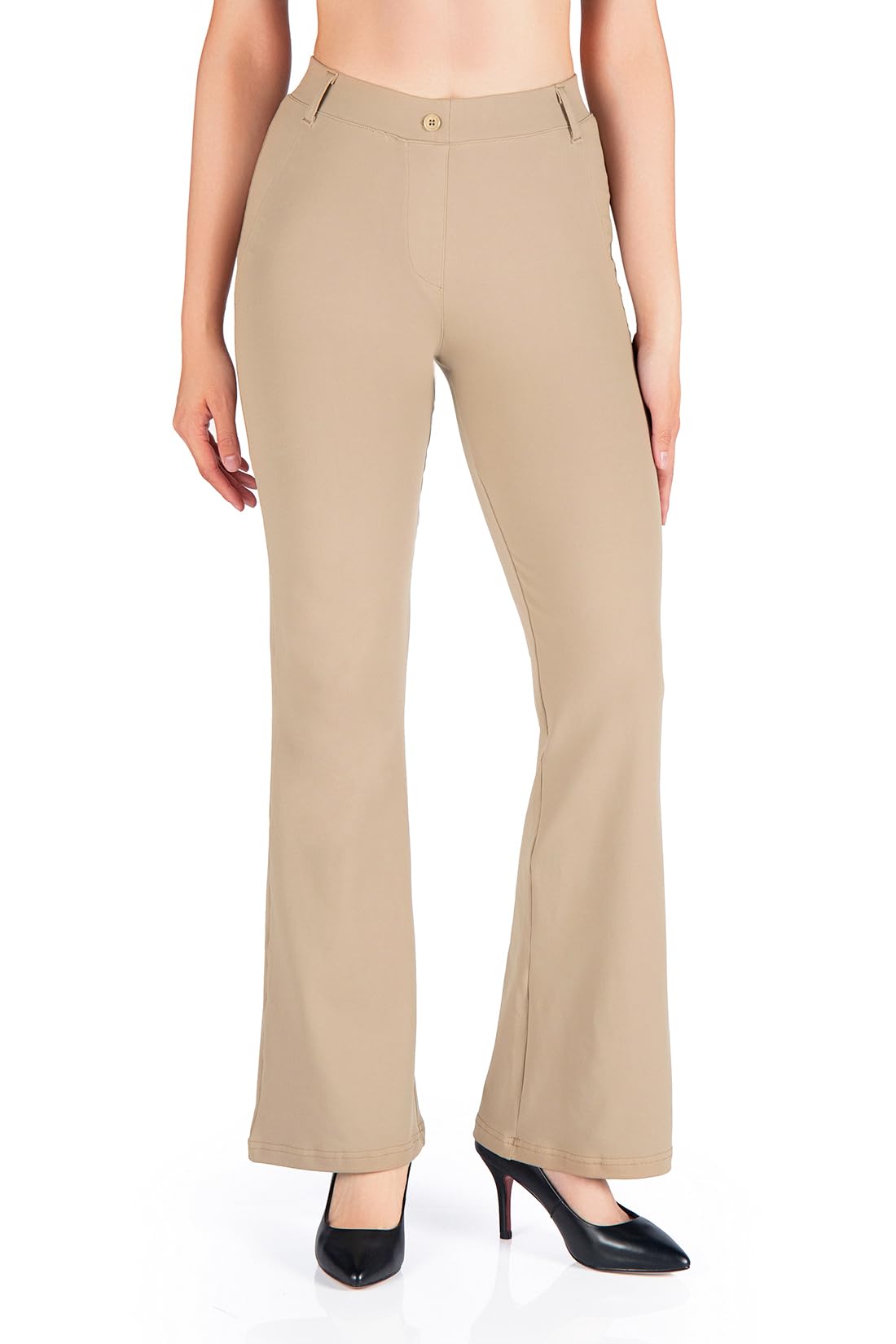 Yogipace,Belt Loops,Women's Petite/Regular/Tall Flare Yoga Dress Pants