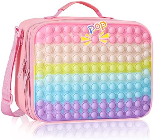 Girls Lunch Boxes for School,Pop Kids Lunch Box Bag for little Girls Back to School,Insulated Lunch Bag Box Tote for Kids School Travel Gifts,School Supplies Leakproof Cooler Bag Girls Lunch Box