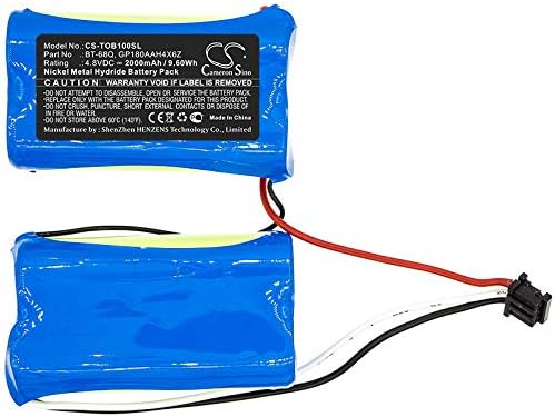 Cameron Sino Battery for Topcon LS-B100, LS-B100 Machine Control Laser, LS-B110, LS-B110 Machine Control Laser, LS-B110W PN:Topcon BT-68Q, GP180AAH4X6Z 2000mAh / 9.60Wh