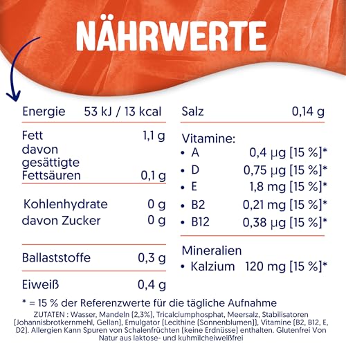 Alpro Mandeldrink Ohne Zucker – Quelle von Calcium und Vitaminen – Zuckerfrei, glutenfrei, fettarm, ohne Laktose, vegan und milchfrei – 8 x 1 L – Haltbar
