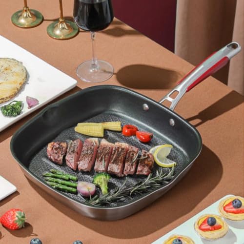 Sartén Wok cuadrada 11 in acero inoxidable antiadherente miniatura 2