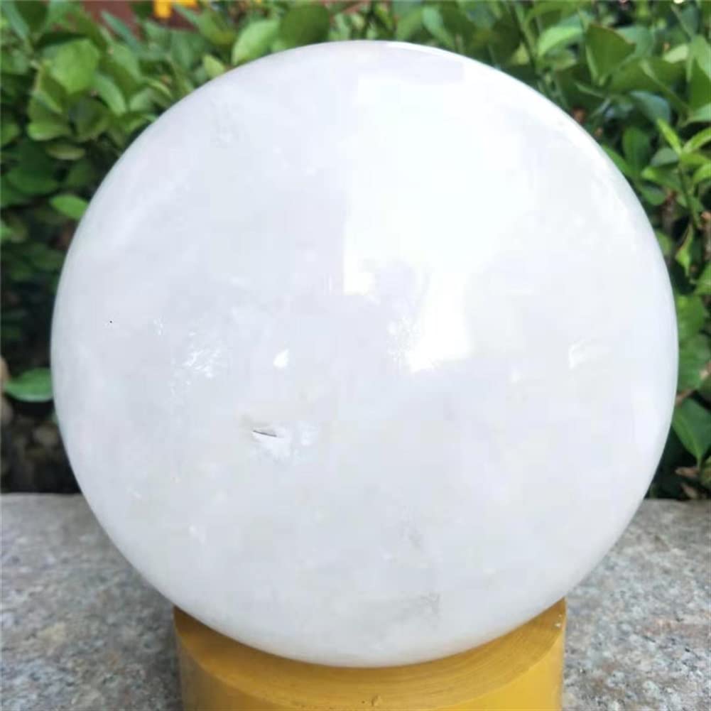 Surowy naturalny kryształ 1 szt. naturalna duża biała kula Fengshui kryształ selenit kamień 120 mm-180 mm do dekoracji odpowiednich kolekcji domowych (kolor: 1 szt. 150 mm)