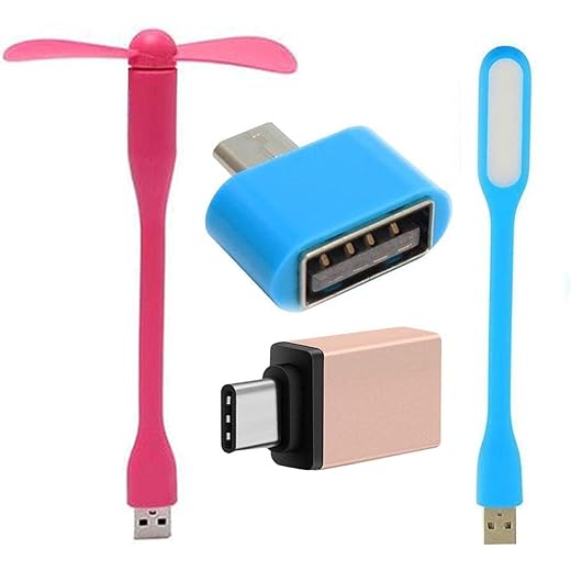 NOCXTUN Combo USB Fan Light/Type C Micro USB OTG Adapter