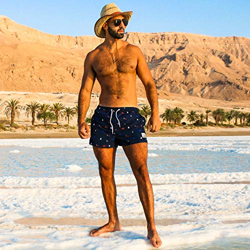 Taddlee Swimwear Men Boardshorts Surfing Swim Boxer Trunk Swimsuits Bathing Suit (M fit Waist 34-36 inch) Blue4