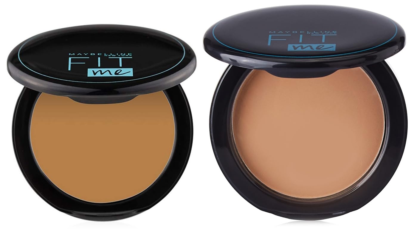 Maybelline New York Matte Compact Powder For All Skin Types, Fit Me, 20 Natural Beige, 8G & New York Compact Powder For All Skin Types, Fit Me, 330 Tofee, 8G