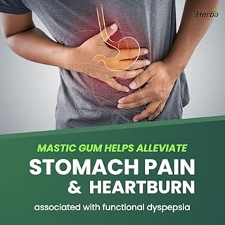 Herba Mastic Gum Capsules 500mg – 120 Capsules | Natural Mastica Chios Gum Supplement to Help Alleviate Stomach Pain & Heartburn | Made in Canada