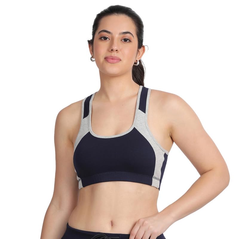 Envie 1051 racer back non-wired, padded full coverage sports bra...