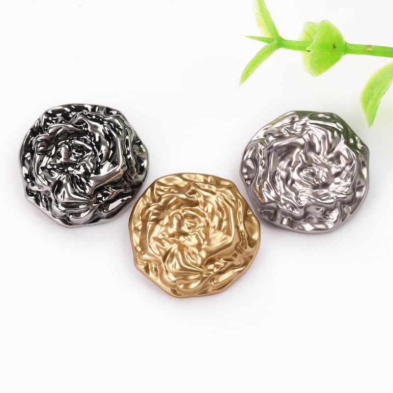 Metalowe guziki do płaszczy, 20 szt. Guzików z trzonkiem, Fashionfor ubrania, swetry rozpinane, płaszcze, projekty rękodzielnicze(Vintage silver,20 mm)