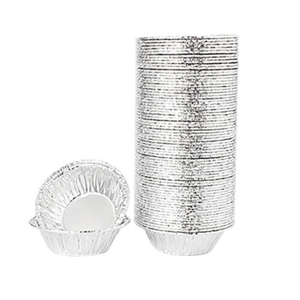 100pcs Disposable Aluminium Foil Tart Tins,Mini Pie Moulds for Mince Pies,Quiches & Cupcakes,Stackable Baking Cups(100pcs Shallow Bottom) โ image 1