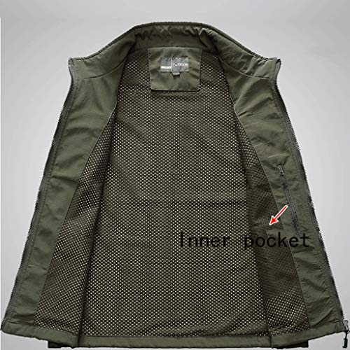Chaleco multibolsillo verde XL con dobladillo elástico transpirable de verano 7
