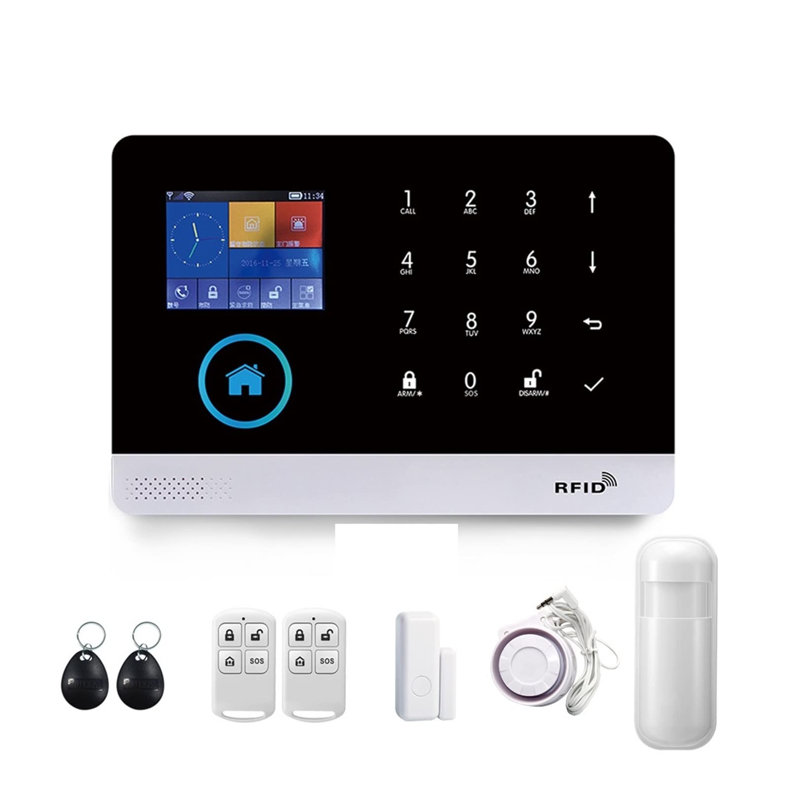 CUDTAPI Smart Home GSM Alarm System For With Motion Sensor Wireless Siren Night Vision IP Camera Tuya(B-103.)