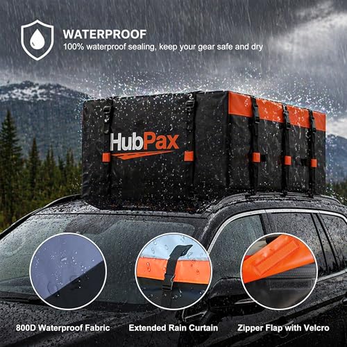 Bolsa Portaequipajes de Techo para Automóvil HubPax 21 Pies Cúbicos miniatura 5