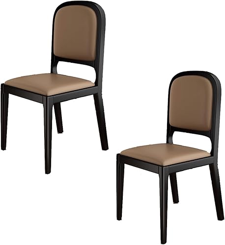 Miniatura 41 de Leather Seat Dining Room Chair with Back, Wooden Dining Chairs Set Kitchen Chair, Dining Room Chairs Armless Seat for Kitchen Living Room