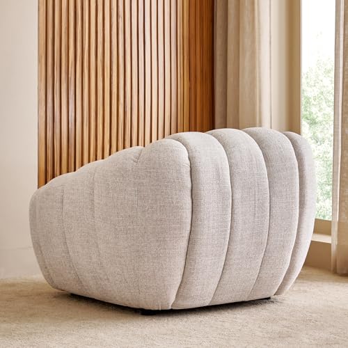 Image of Home Centre | Alchemy Fabric 1-Seater Sofa | Sofa for Living Room | White | 1 Year Warranty