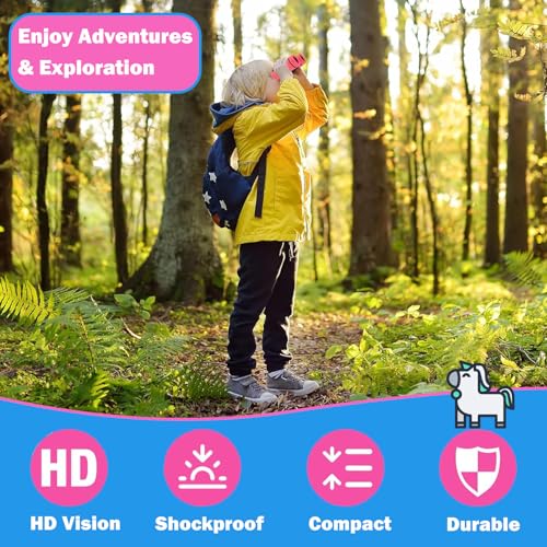 Binoculars for Kids with Unicorn Stickers, Pink - Image 2
