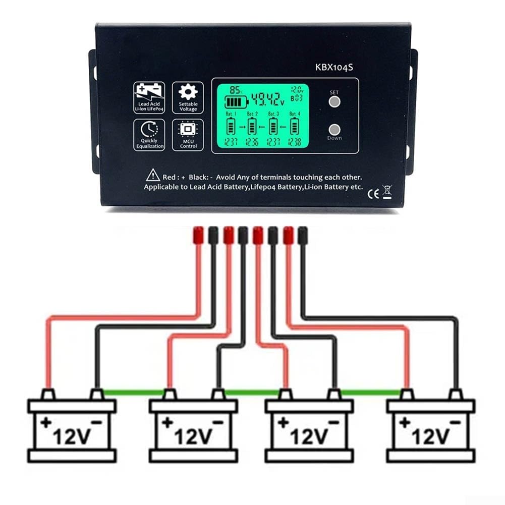 Batteriespannungsausgleicher KBX104S 48V Serie Controller mit Steckklemmen und Verlängerungskabel