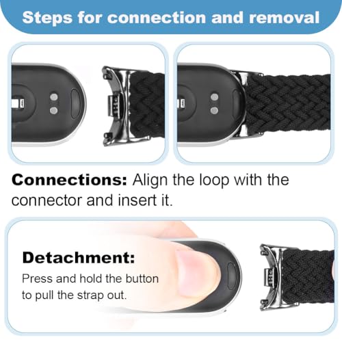 AXFEE Nylon Loop Straps Compatible with Xiaomi Smart Band 9/8, Elastic Nylon Watch Strap, Soft Breathable Sport Braided Straps, Adjustable Replacement Wristband for Women Men - Image 6