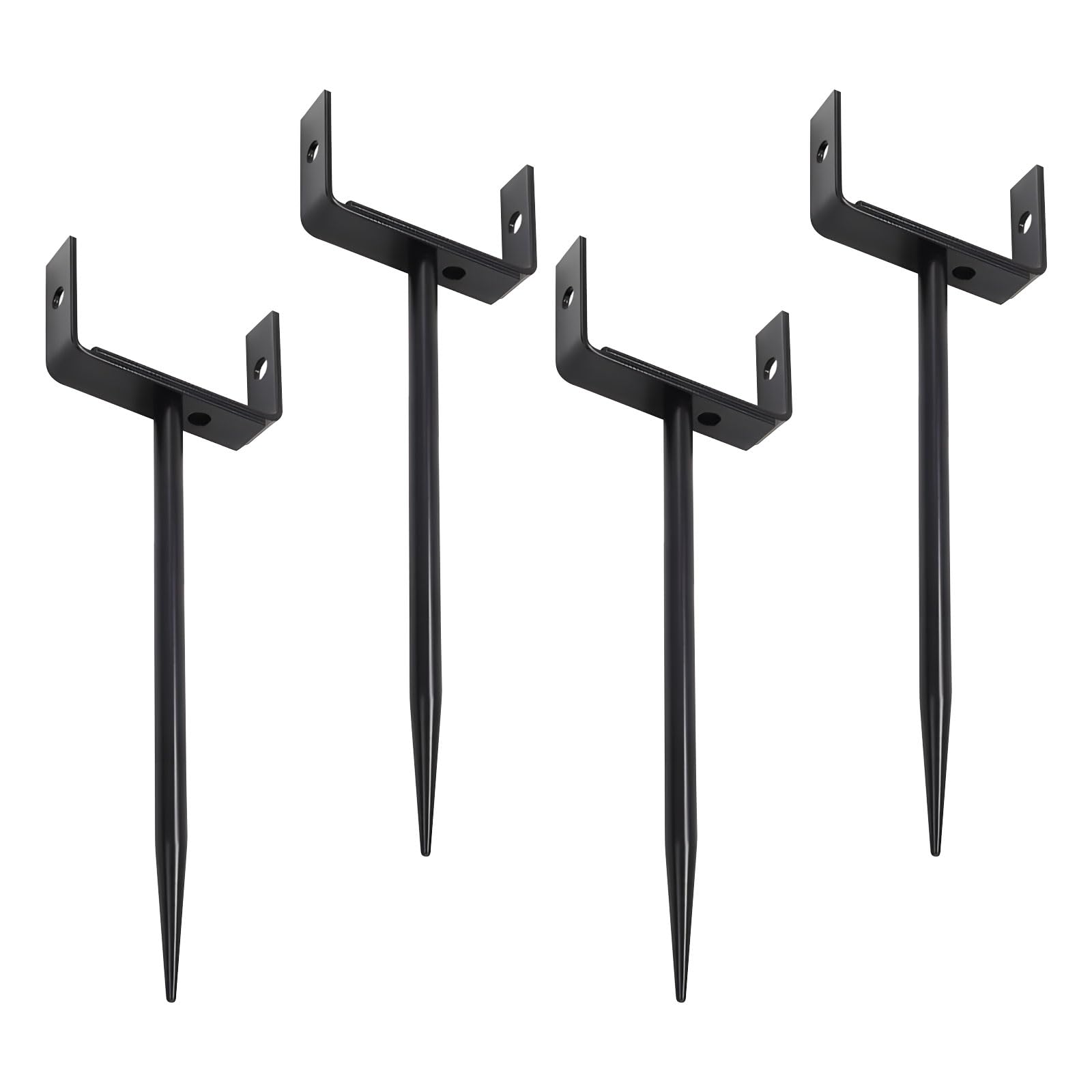 Msioytog Black Of 4 Storm Downspout Supports With Cast Iron Build To Lift Conduits And Stop Grass Damage Modifiable Downspout Bracket
