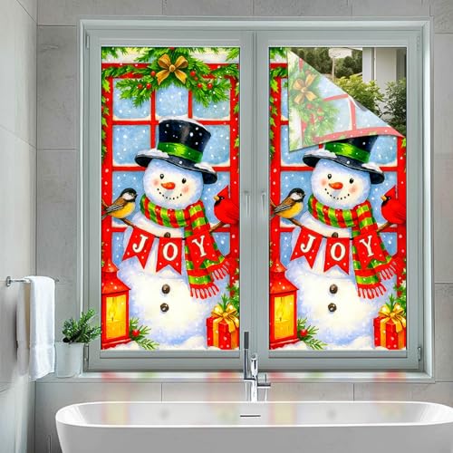 HOMETITUTE film decorativo de ventana muñeco de nieve miniatura 5