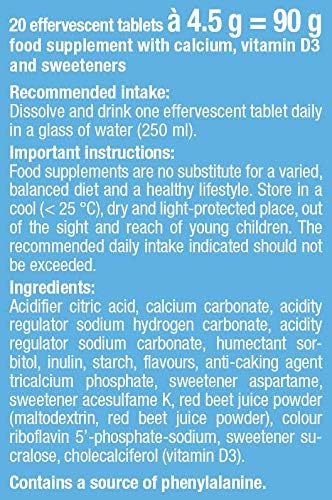 Calcium + Vitamin D3-2 x 20 effervescent Tablets - Orange-Grapefruit Flavor - T&D Pharma German Calcium + D3 - Made in Germany - Image 5