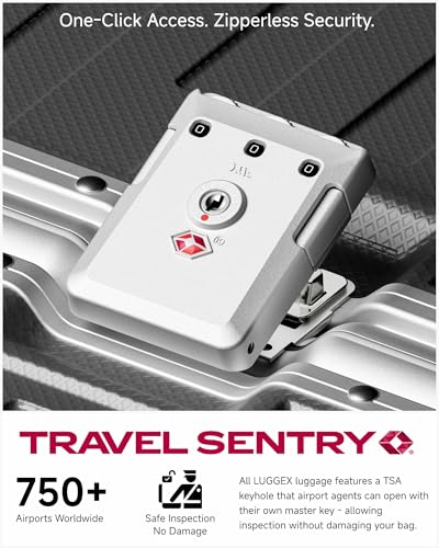 Image of Carry On Luggage with Spinner Wheels, 8010S Aluminum Frame Zipperless Polycarbonate Hard Shell Suitcase (ZX-Core, Charcoal Metallic, 20 Inch)