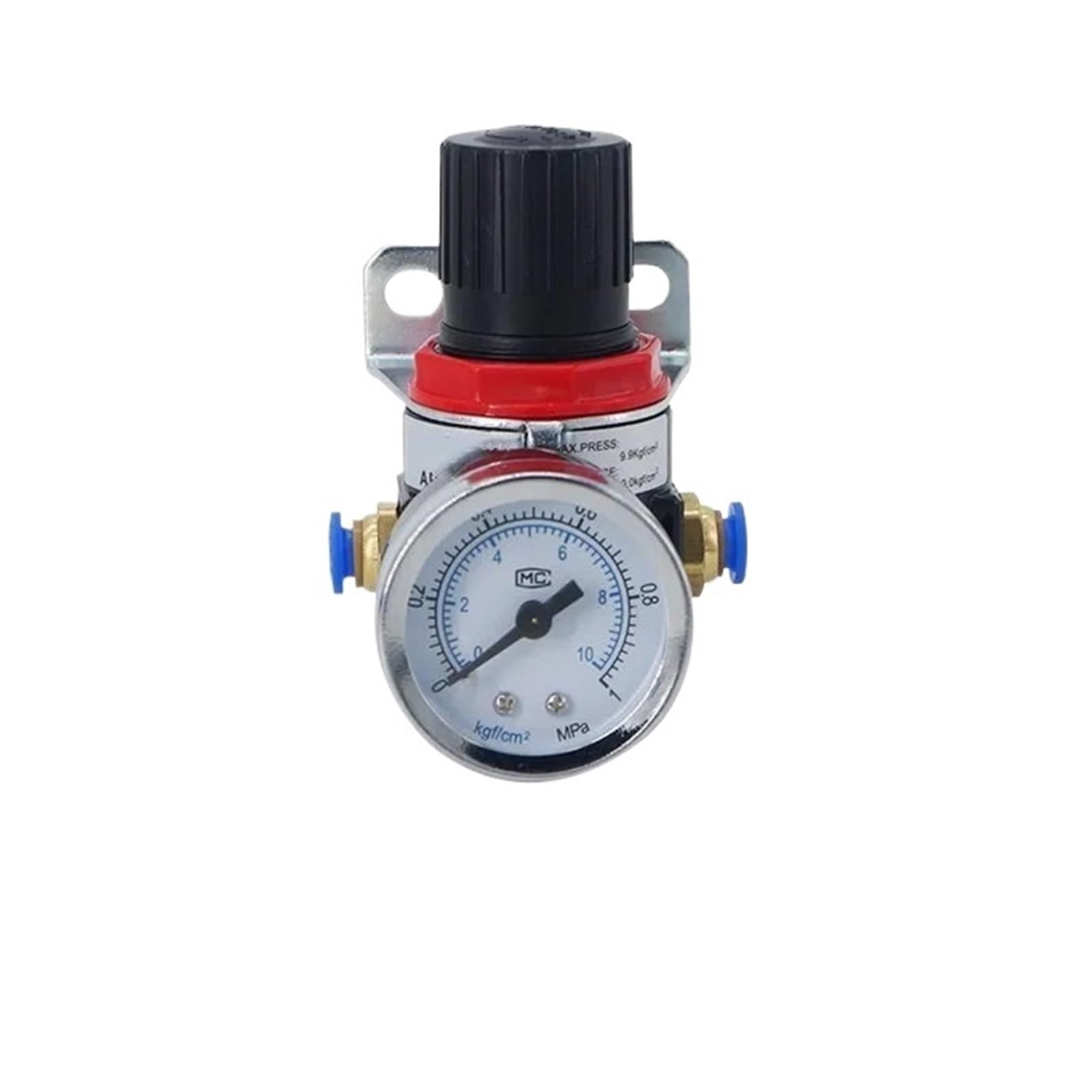 VSPPJYFG AR2000 G1/4 Mini Air Pressure Regulator Adjustable Pneumatic Pressure Reducing Valve with Pressure Gauge Suitable for Compressor AR1500 BR4000 10bar(AR2000-4MM)