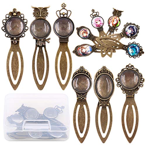 Swpeet 12Pcs 6 Styles Antique Bronze Bookmark Pendant Tray Kit, Including 6Pcs Assorted Styles Bookm - //coolthings.us