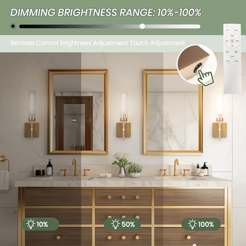 Image of Wireless Sconces,Battery Operated Wall Sconce 15000mAh 3000K Infinitely Dimmable with Remote Control Endurance 200 Hours Fast Charging,Wall Sconce for Bedroom Living Room Hallway