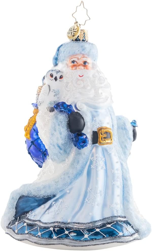 Christopher RadkoHand-Crafted European Glass Christmas Decorative Ornament, Winter Wonderland Santa